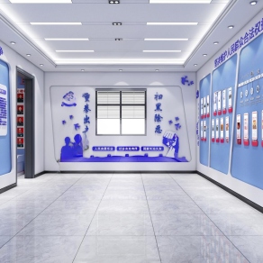 现代公安局展厅3D模型下载